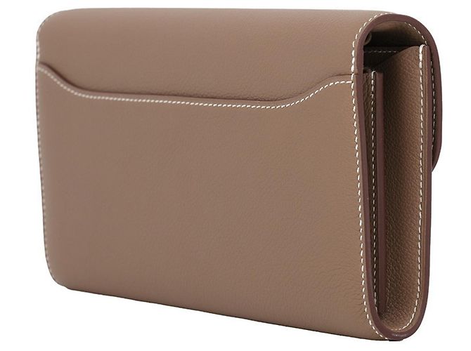 Hermès Portafoglio lungo Hermes Constance To Go Taupe - vista 2