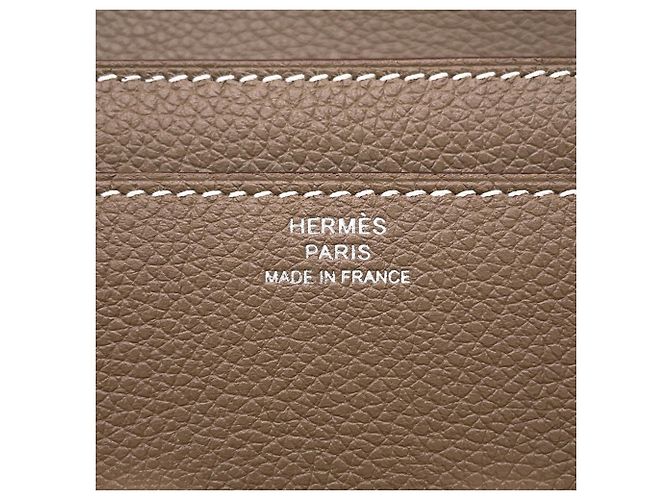 Hermès Portafoglio lungo Hermes Constance To Go Taupe - vista 8