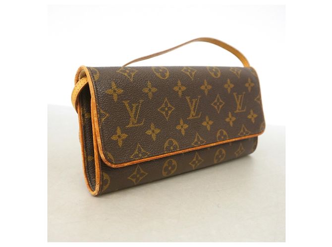 Borsa a tracolla Louis Vuitton Monogram Pochette Twin GM Marrone - vista 2