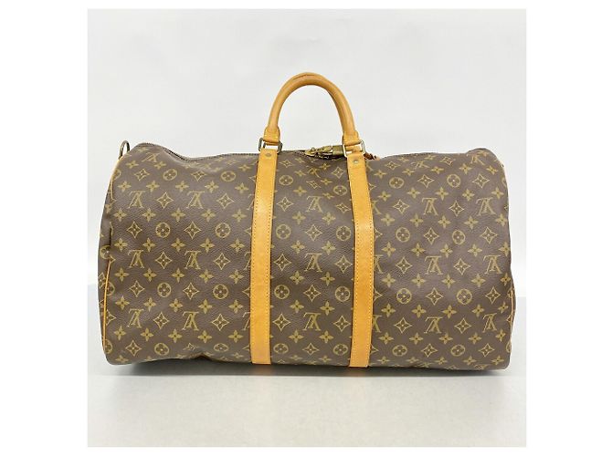 Louis Vuitton Boston Monogram Keepall Bandoulière 55 Marrone - vista 13
