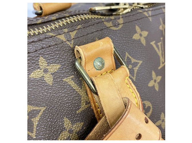 Louis Vuitton Boston Monogram Keepall Bandoulière 55 Marrone - vista 8