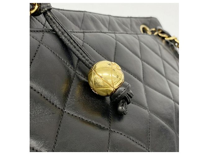 Chanel Matelassé Lammleder Chain Tote Bag Schwarz - Ansicht 14