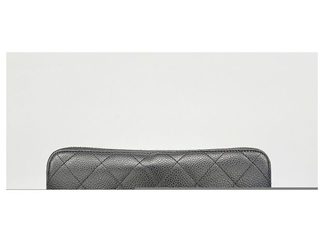 Cartera larga Chanel de piel de becerro granulada negra Negro - vista 11