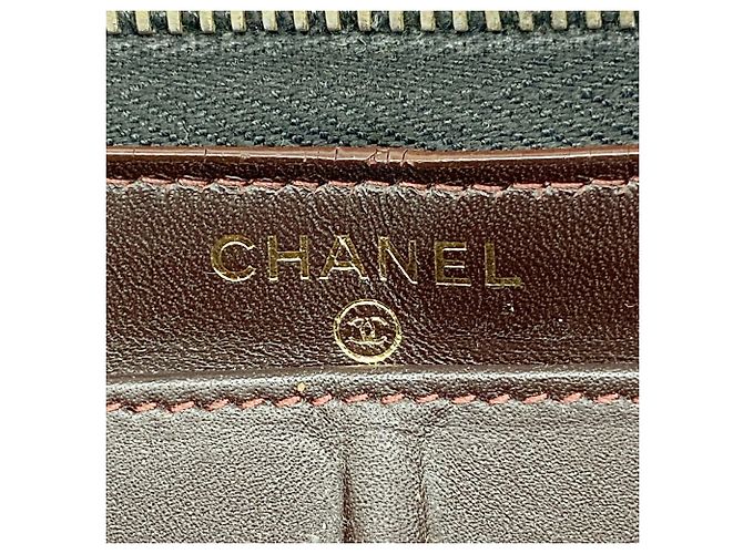 Cartera larga Chanel de piel de becerro granulada negra Negro - vista 4