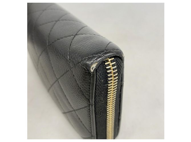 Cartera larga Chanel de piel de becerro granulada negra Negro - vista 5