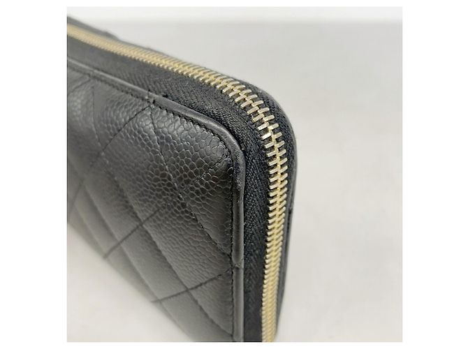 Cartera larga Chanel de piel de becerro granulada negra Negro - vista 6