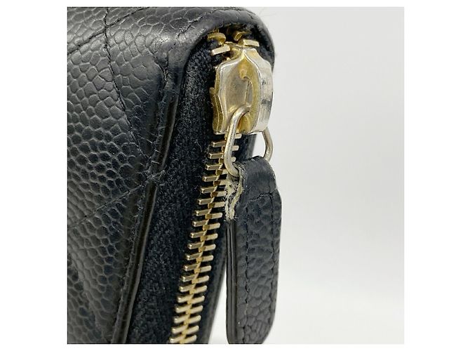 Cartera larga Chanel de piel de becerro granulada negra Negro - vista 7