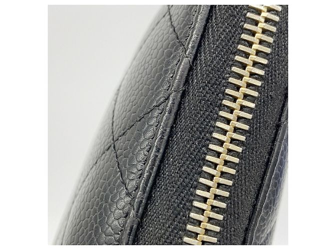 Cartera larga Chanel de piel de becerro granulada negra Negro - vista 8