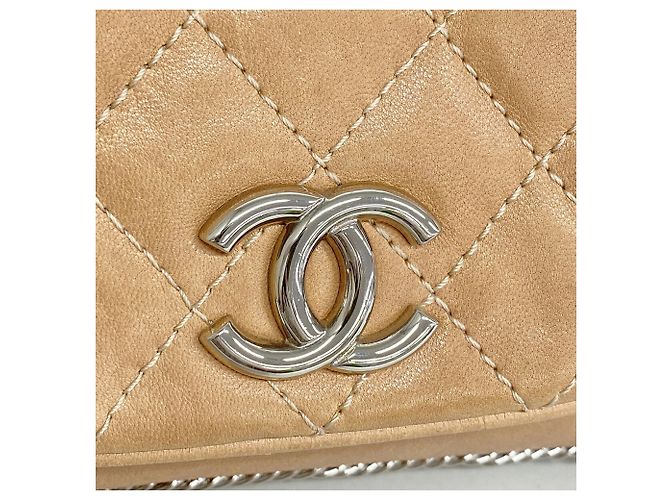 Borsa a tracolla Chanel Matelassé con catena Marrone chiaro - vista 10