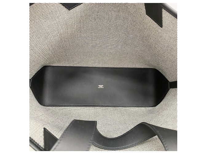 Hermès Borsa Tote Hermes H Ambie GM Toile Nero - vista 4