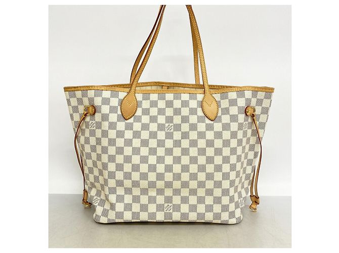 Borsa Tote Louis Vuitton Damier Azur Neverfull MM Bianco - vista 10
