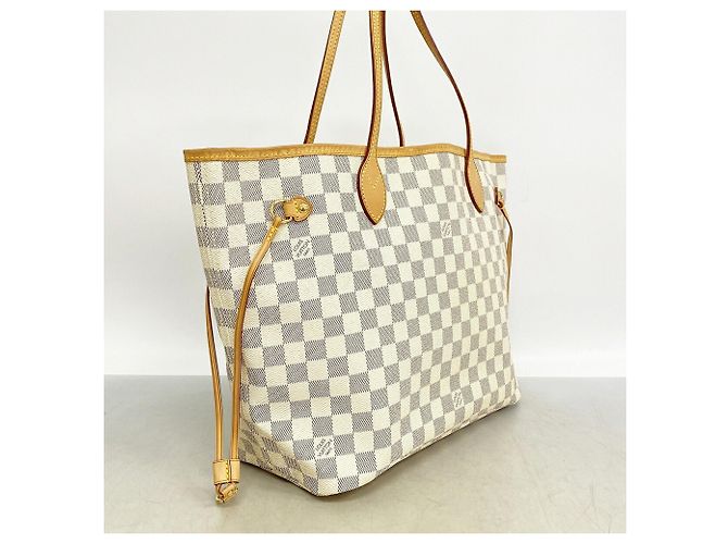 Borsa Tote Louis Vuitton Damier Azur Neverfull MM Bianco - vista 2