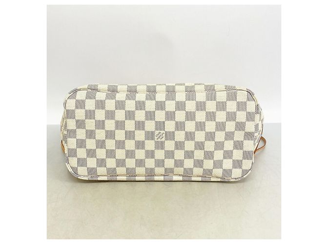 Borsa Tote Louis Vuitton Damier Azur Neverfull MM Bianco - vista 3