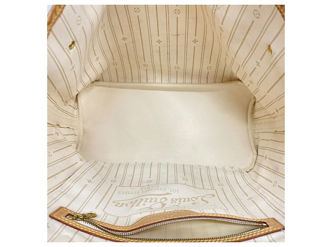 Borsa Tote Louis Vuitton Damier Azur Neverfull MM Bianco - vista 4