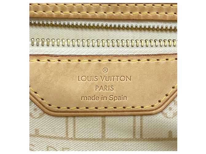 Borsa Tote Louis Vuitton Damier Azur Neverfull MM Bianco - vista 5