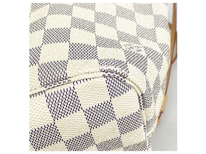 Borsa Tote Louis Vuitton Damier Azur Neverfull MM Bianco - vista 6