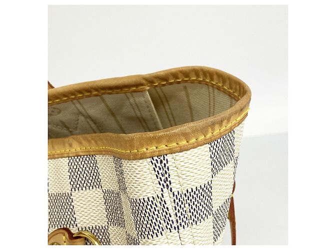 Borsa Tote Louis Vuitton Damier Azur Neverfull MM Bianco - vista 7