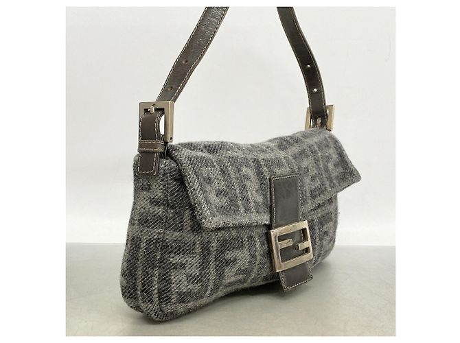 Borsa a secchiello Fendi Zucca Mamma in lana Marrone - vista 2