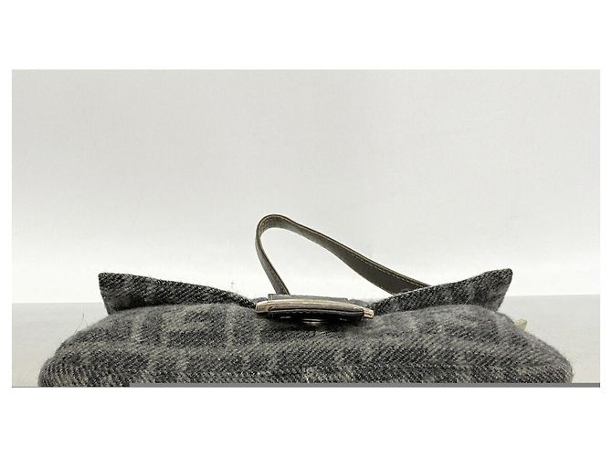 Borsa a secchiello Fendi Zucca Mamma in lana Marrone - vista 3