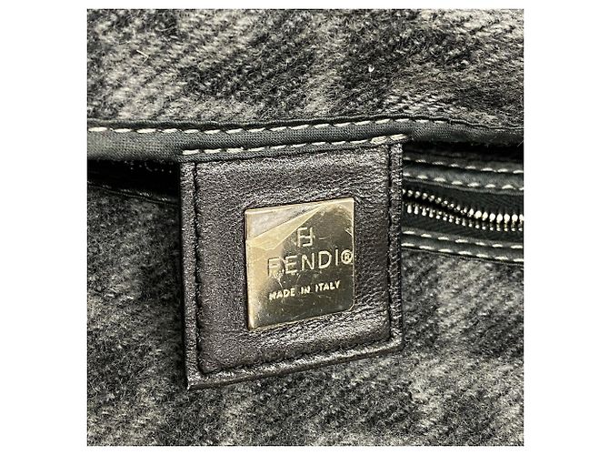 Borsa a secchiello Fendi Zucca Mamma in lana Marrone - vista 5