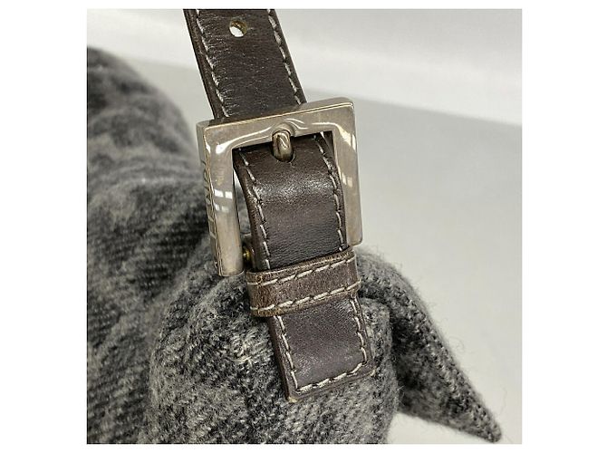 Borsa a secchiello Fendi Zucca Mamma in lana Marrone - vista 8