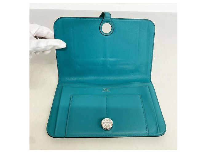 Hermès Cartera larga Hermes Dogon Swift Verde - vista 8