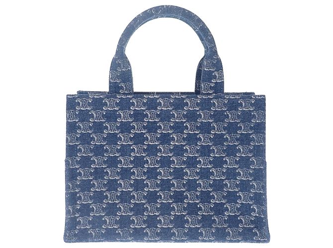 Céline Celine Blue Small Denim Triomphe Cabas Thais Tote Blau - Ansicht 2