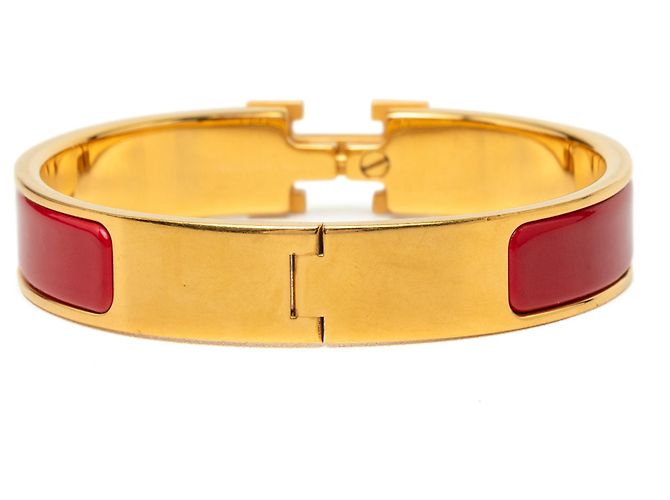 Hermès Clic H Armband PM schmal, rotes Emaille - Ansicht 3