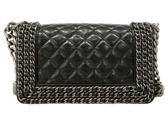 Bolso de hombro Chanel Boy Chain Negro - vista 10