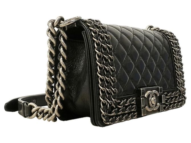 Bolso de hombro Chanel Boy Chain Negro - vista 2