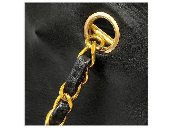 Chanel Matelassé Lammleder Chain Tote Bag Schwarz - Ansicht 12