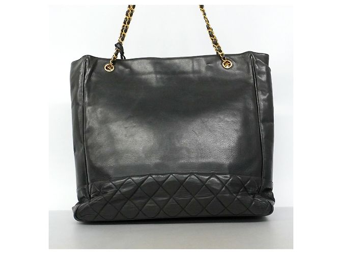 Chanel Matelassé Lammleder Chain Tote Bag Schwarz - Ansicht 14