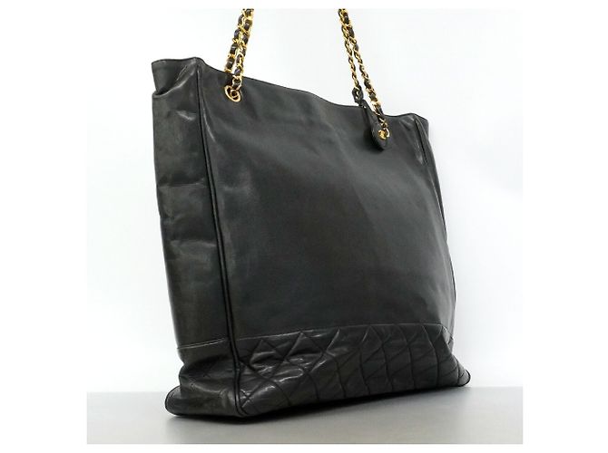 Chanel Matelassé Lammleder Chain Tote Bag Schwarz - Ansicht 2