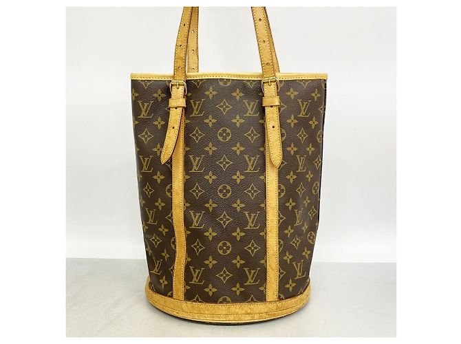 Borsa Tote Louis Vuitton Monogram Bucket GM Marrone - vista 12