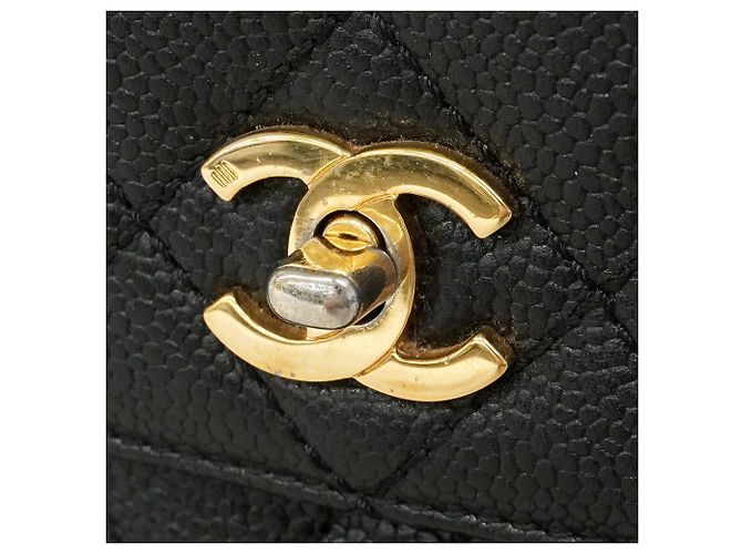 Borsa Chanel Matelassé in pelle caviar nera Nero - vista 12
