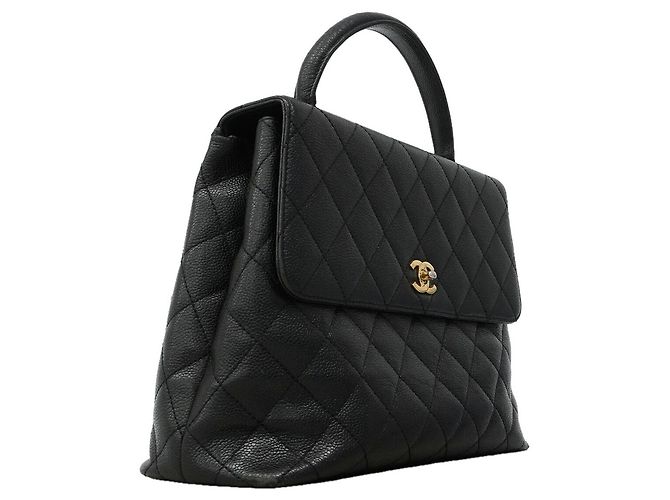 Borsa Chanel Matelassé in pelle caviar nera Nero - vista 2