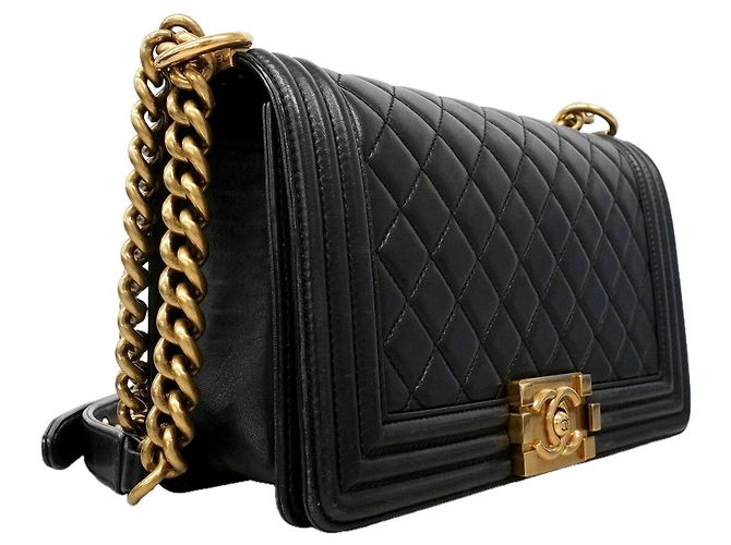 Borsa a tracolla Chanel Boy Chain Nero - vista 2
