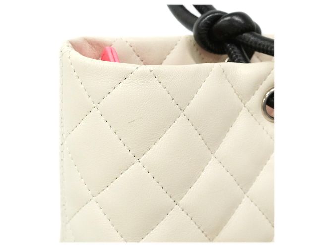 Chanel Cambon Tote Bag aus Lammleder Weiß - Ansicht 10