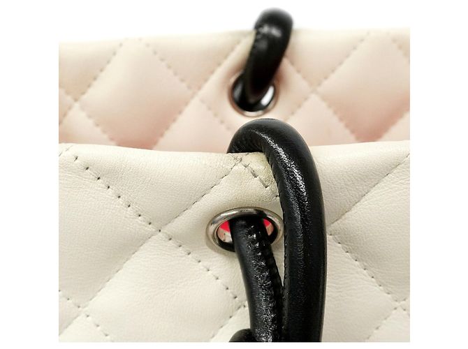 Chanel Cambon Tote Bag aus Lammleder Weiß - Ansicht 8