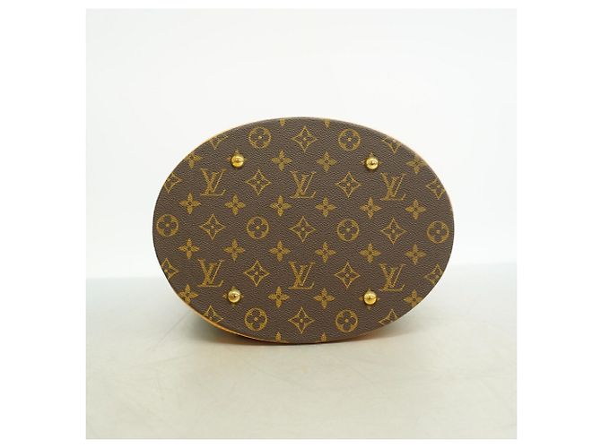 Borsa Tote Louis Vuitton Monogram Bucket GM M42236 Marrone - vista 3