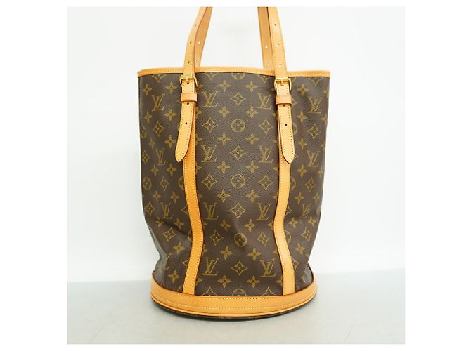 Borsa Tote Louis Vuitton Monogram Bucket GM M42236 Marrone - vista 9