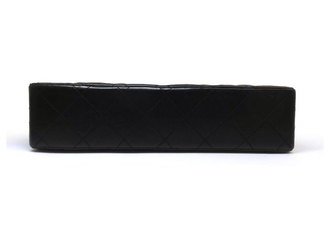 Chanel Matelassé Lammleder Double Flap Schultertasche mit Kette Schwarz - Ansicht 3