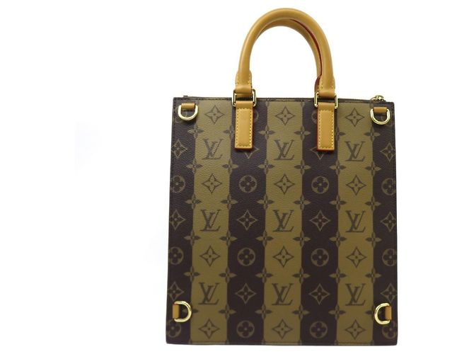 Louis Vuitton x Nigo Sac Plat Monogram Stripe Tote Bag Marrone D'oro - vista 2
