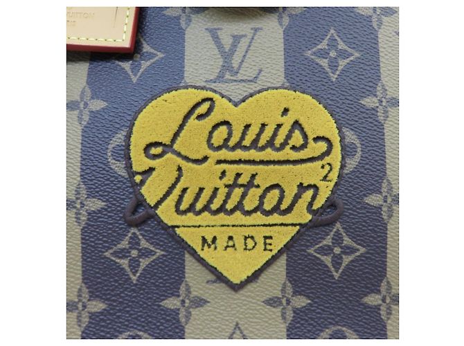 Louis Vuitton x Nigo Sac Plat Monogram Stripe Tote Bag Marrone D'oro - vista 4