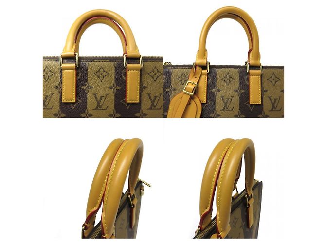 Louis Vuitton x Nigo Sac Plat Monogram Stripe Tote Bag Marrone D'oro - vista 7