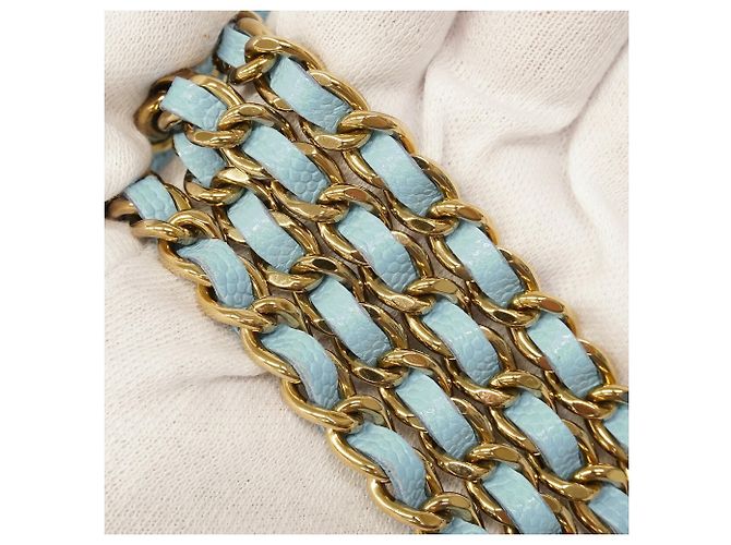Portafoglio a spalla con catena Chanel Matelassé Blu chiaro - vista 10