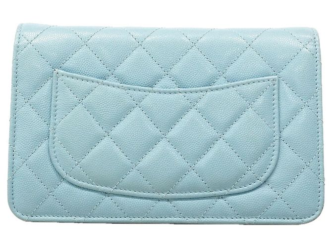 Portafoglio a spalla con catena Chanel Matelassé Blu chiaro - vista 11