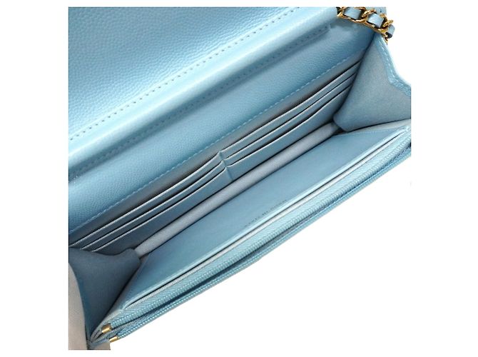Portafoglio a spalla con catena Chanel Matelassé Blu chiaro - vista 4