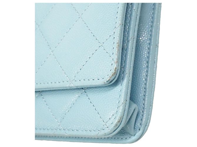 Portafoglio a spalla con catena Chanel Matelassé Blu chiaro - vista 8