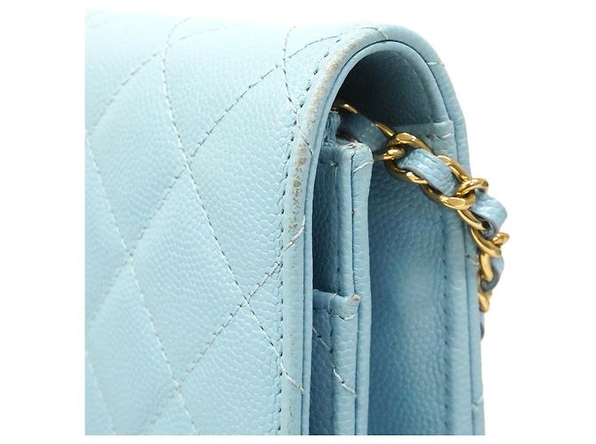Portafoglio a spalla con catena Chanel Matelassé Blu chiaro - vista 9